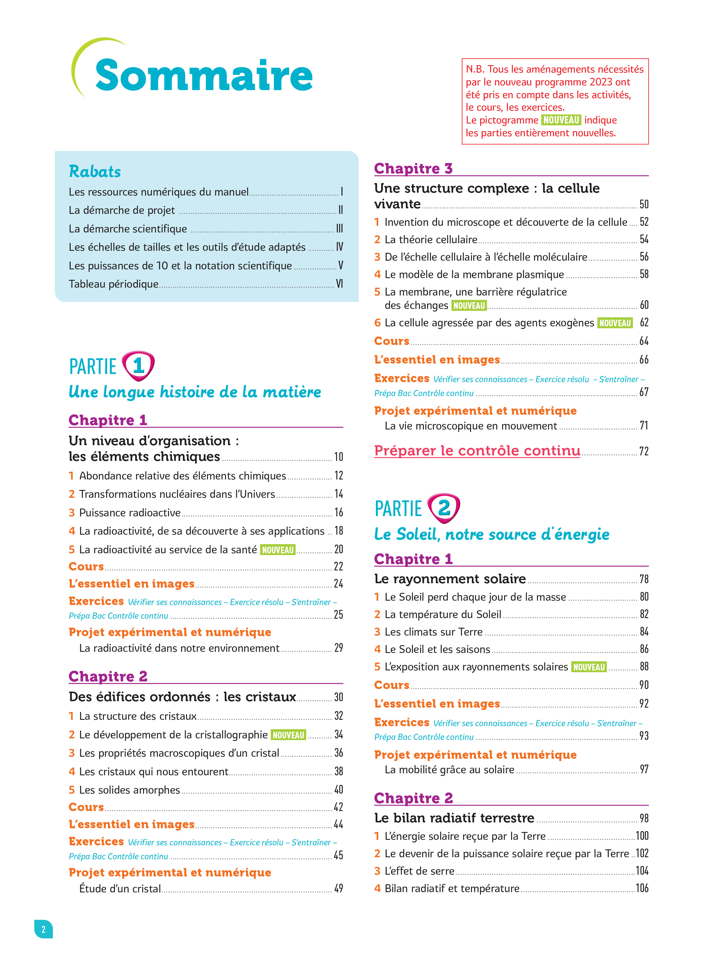 Sommaire Enseignement scientifique Tle Sommaire Enseignement scientifique Tle