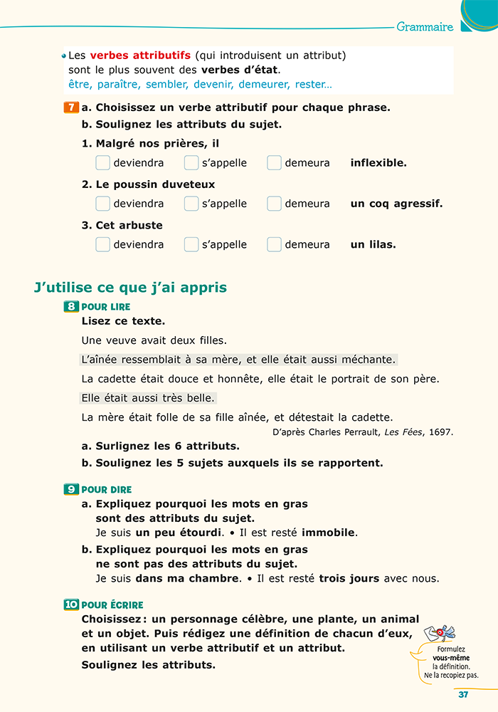 Cahier La Grammaire par les exercices 6e Itinéraire bis | Bordas éditeur