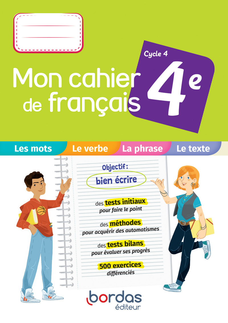 Mon cahier de français 4e * Cahier d'exercices (Ed. 2021) | Bordas éditeur