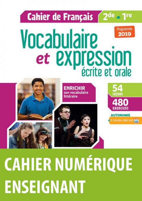 Cahier de français 1re * Cahier numérique enseignant (Ed. 2021) | Bordas  éditeur